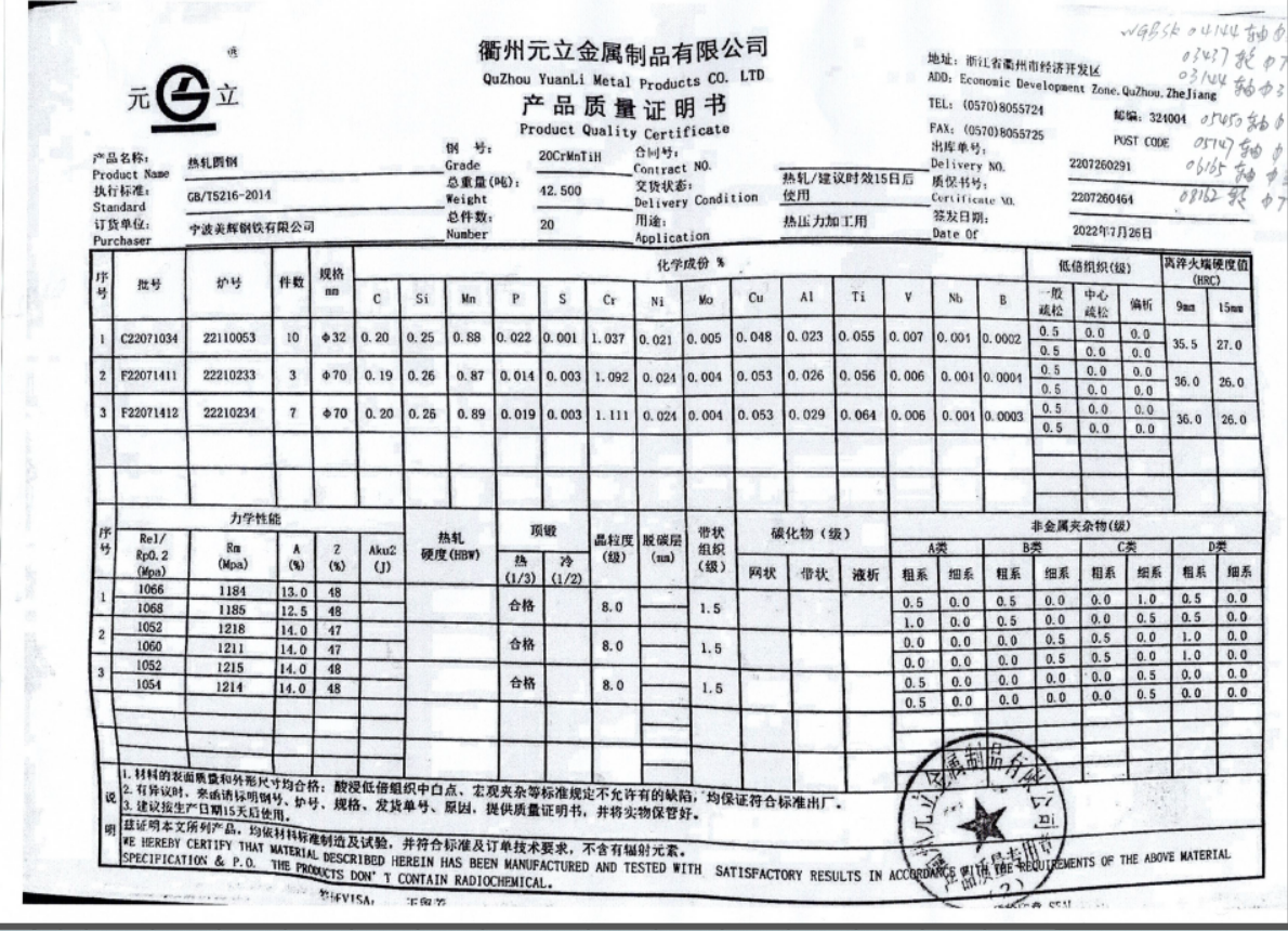 angrenaj materyèl cert